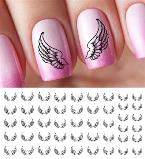 diseño de uñas con alas de angel